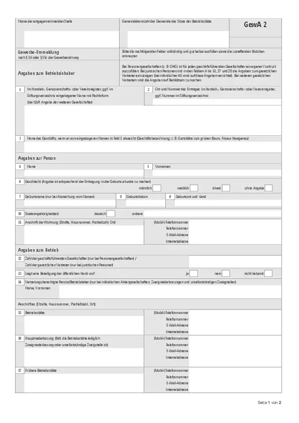 Gewerbeummeldung