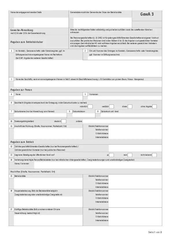 Gewerbeabmeldung