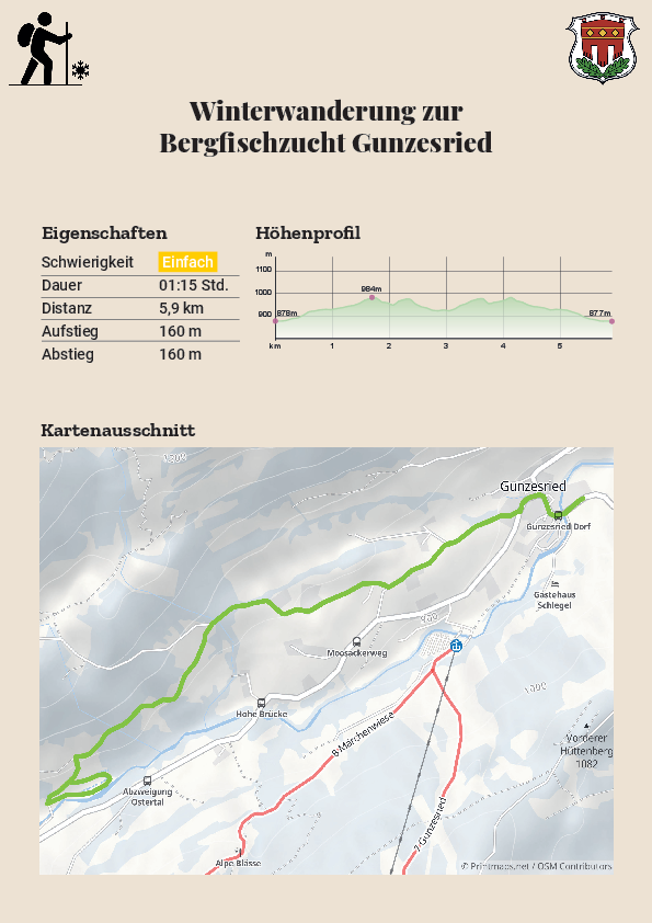 Winterwanderweg zur Bergfischzucht Winterwanderweg zur Bergfischzucht
