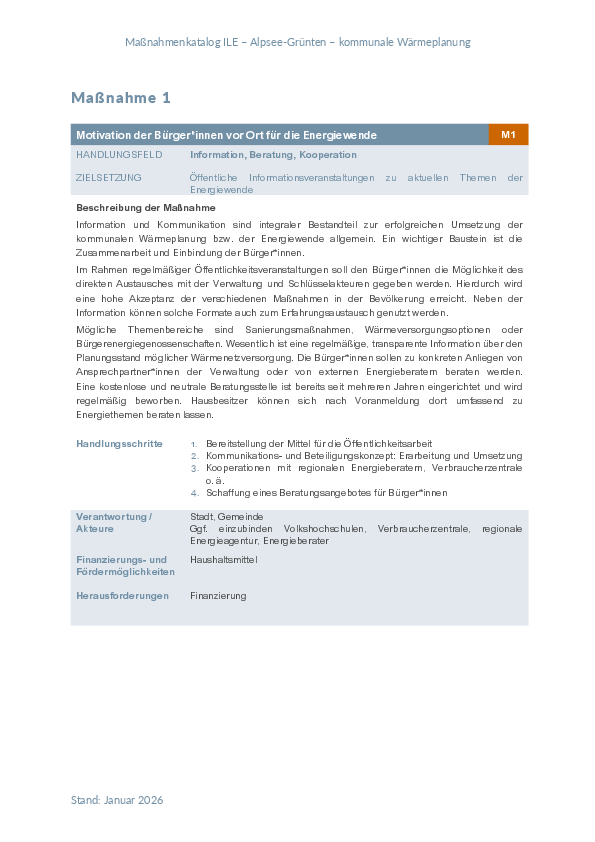 Maßnahmensteckbriefe ILE-Konvoi Alpsee-Gruenten