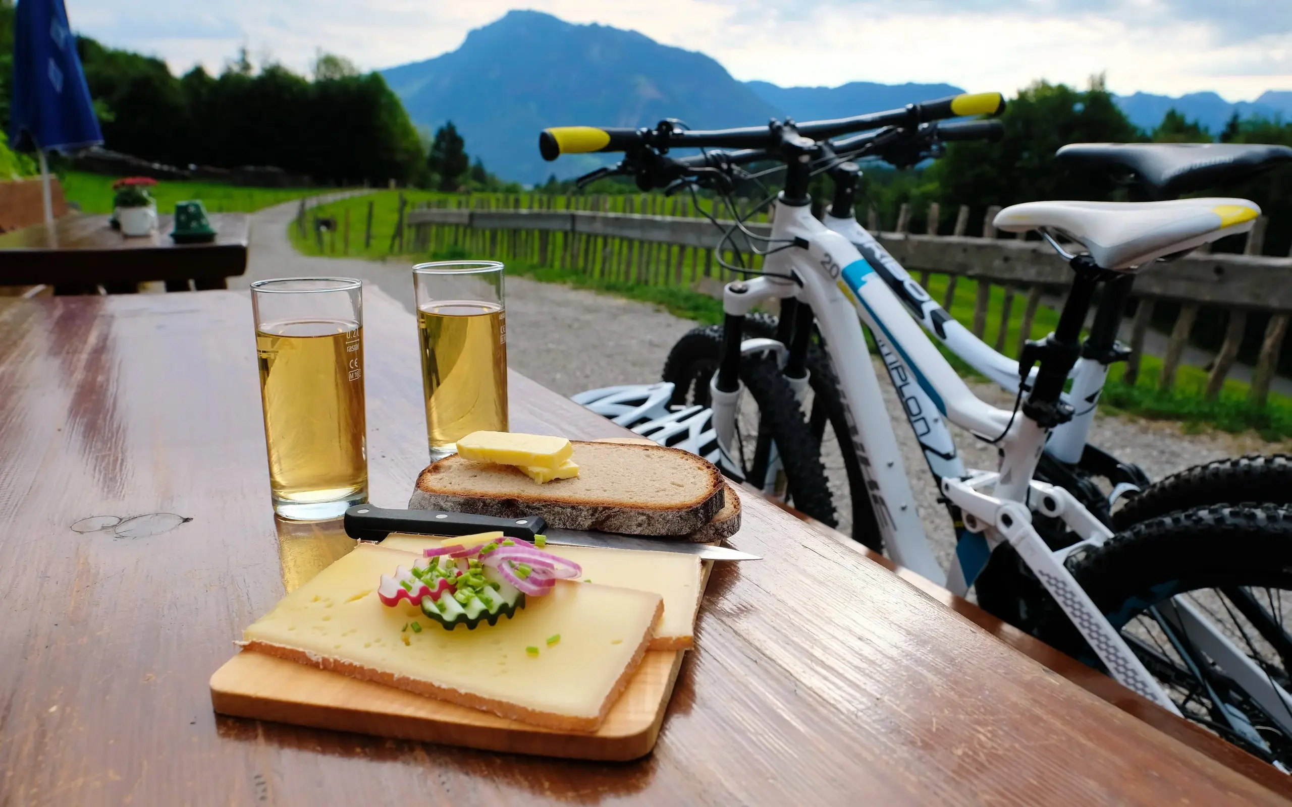 Radpause an der Sennalpe Derb