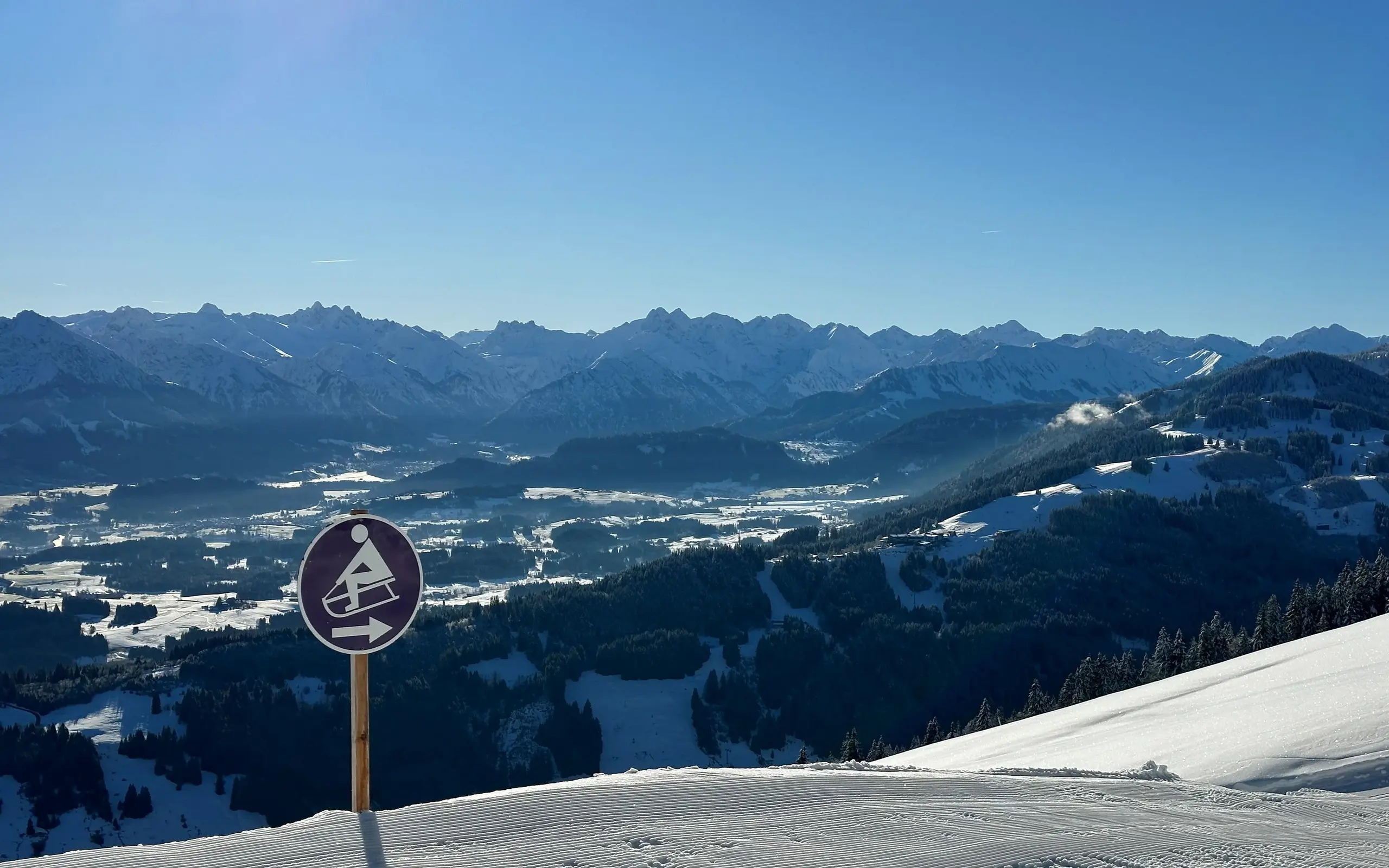 Ausblick Rodelstrecke am Mittagberg