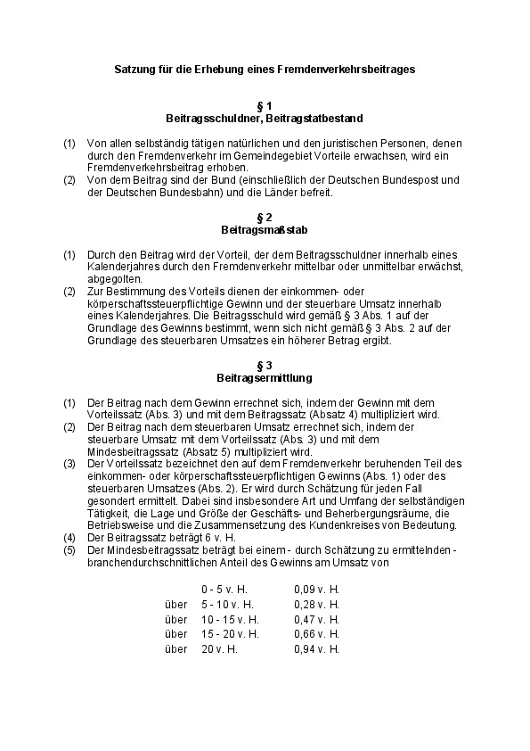 Satzung-Fremdenverkehrsbeitrag