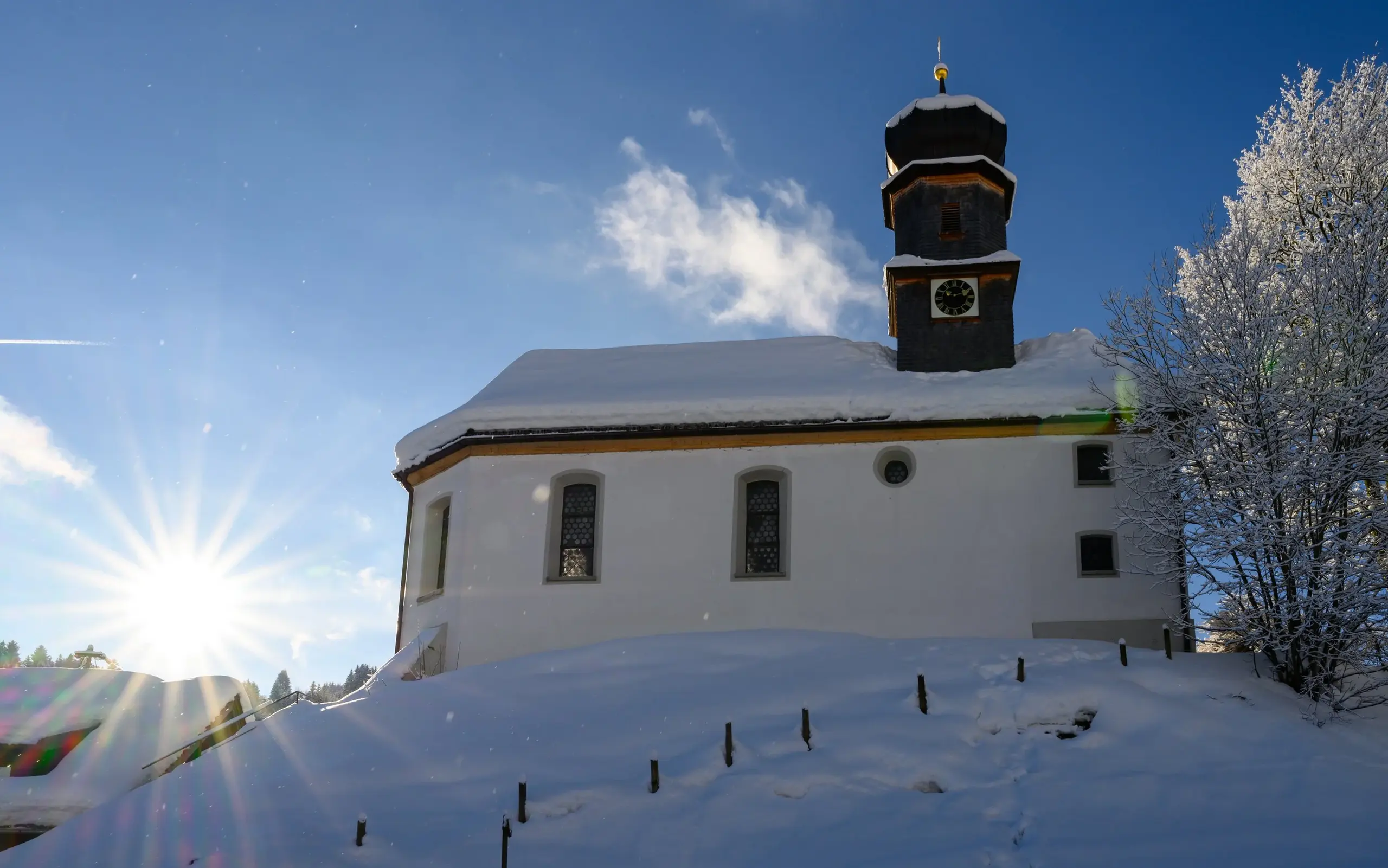 Kapelle St. Nikolaus Gunzesried im Winter