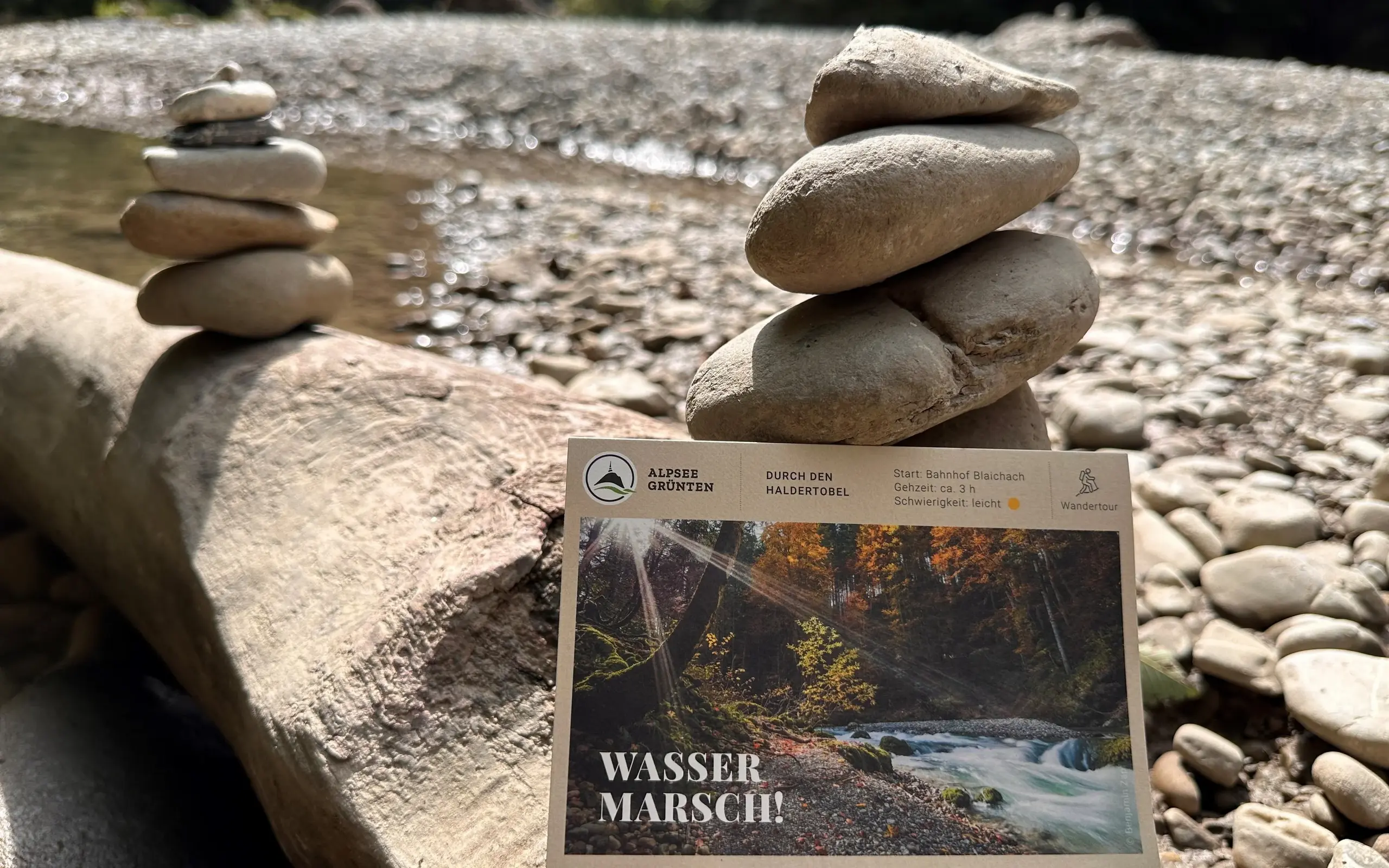 Stuimändle und Tourensammelkarte im Haldertobel