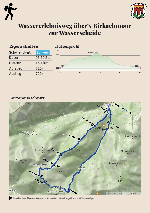 Wassererlebnisweg übers Birkachmoor zur Wasserscheide Wassererlebnisweg übers Birkachmoor zur Wasserscheide