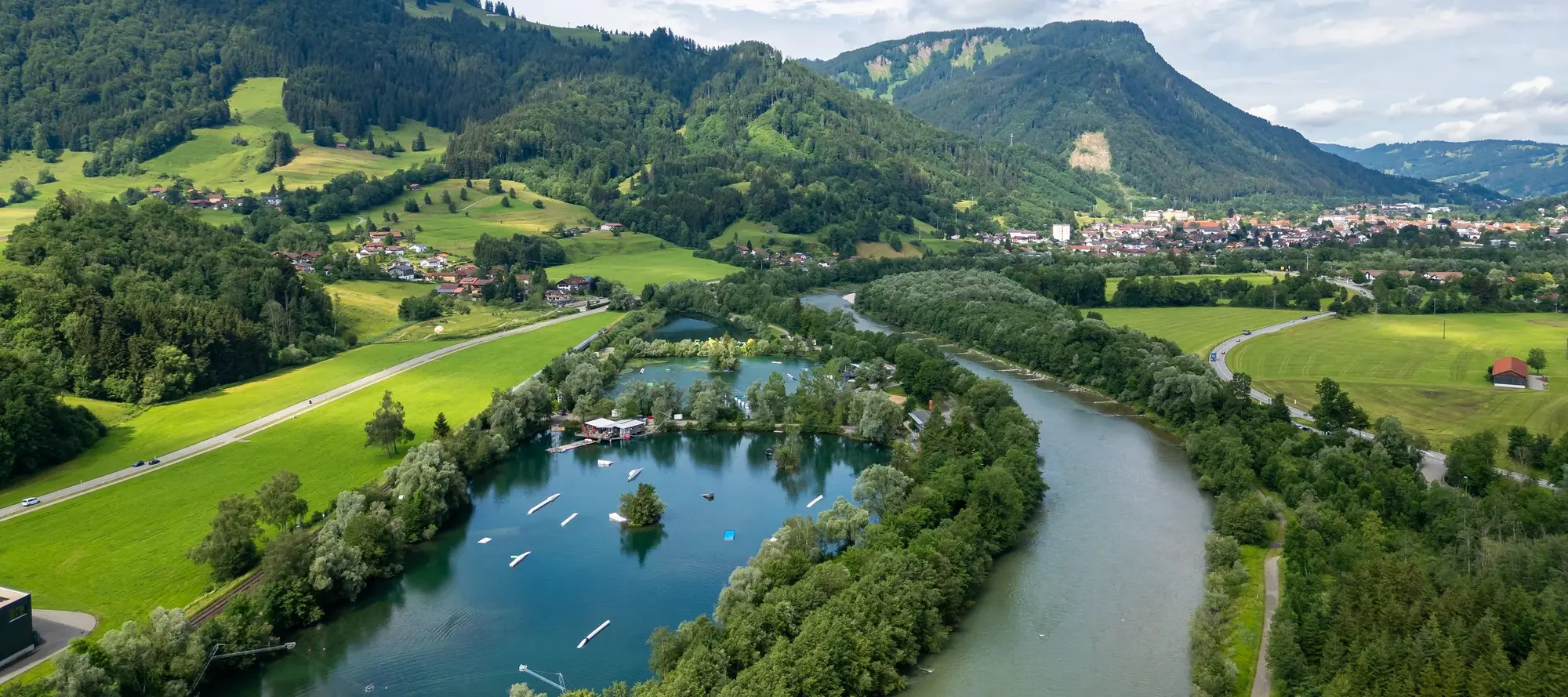 Drohnenaufnahme Inselsee Allgäu