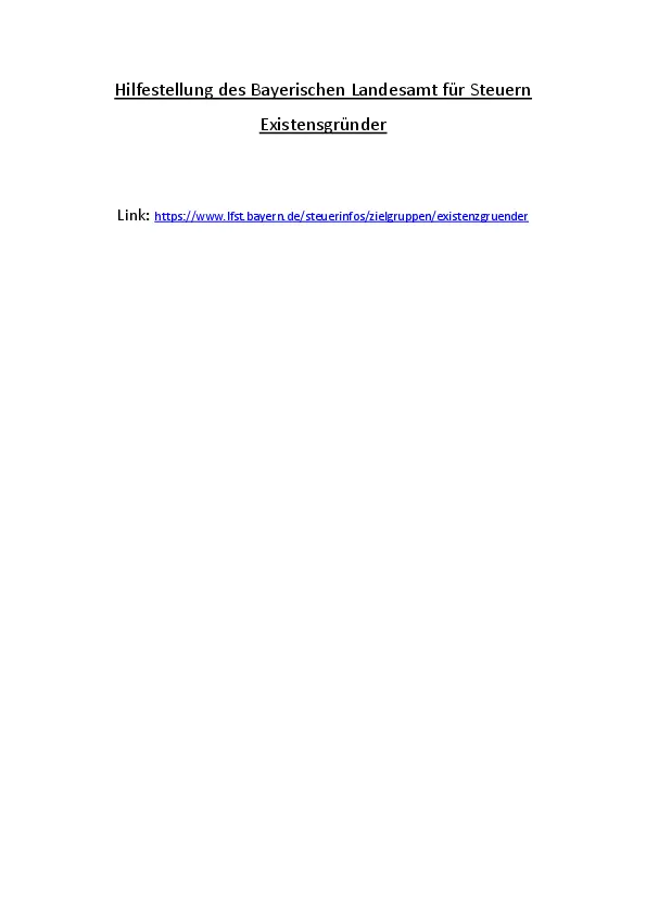 Existenzgründer des Bayerischen Landesamt für Steuern