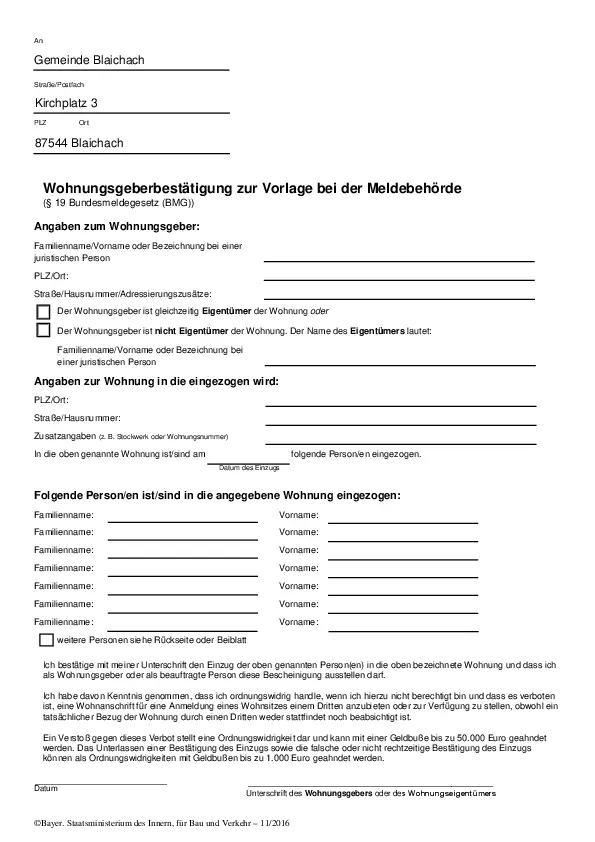 Wohnungsgeberbestätigung