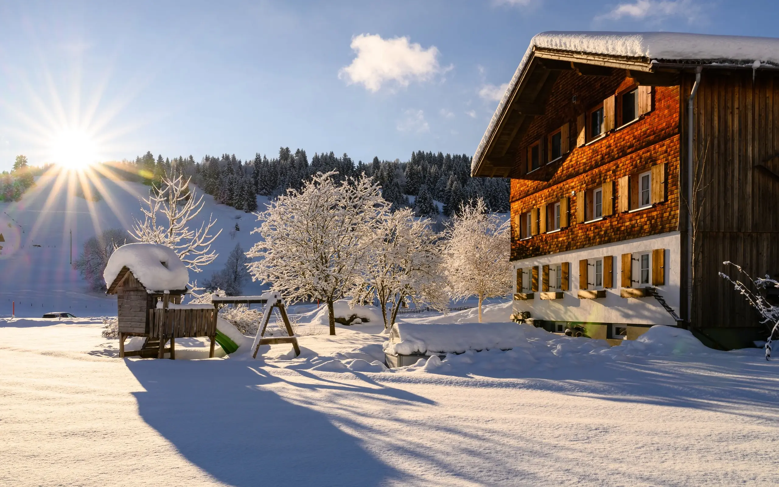 Perfekter Wintertag in Gunzesried